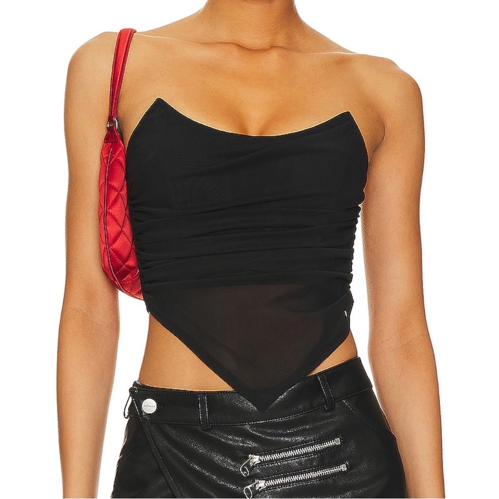 Miaou Black Mesh Crop Top